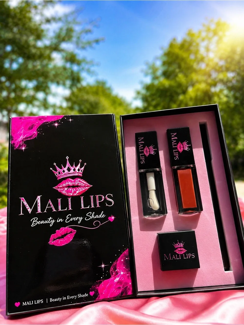 Pink Lip Gloss & Balm Set